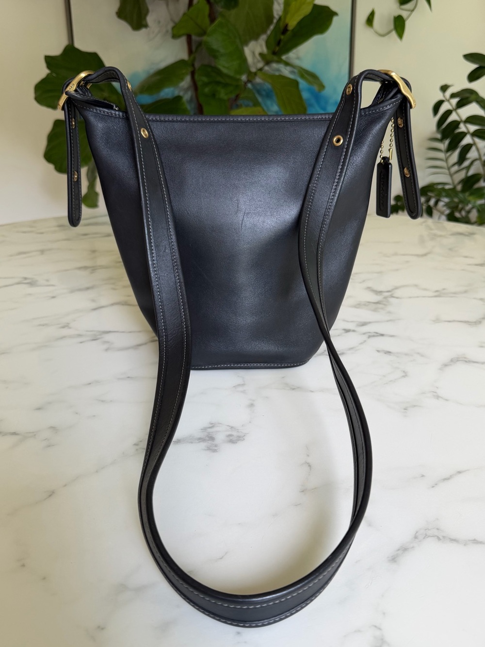 Coach Originals Duffle 16 Black Glovetanned Leather 5782 Crossbody Shoulder Bag